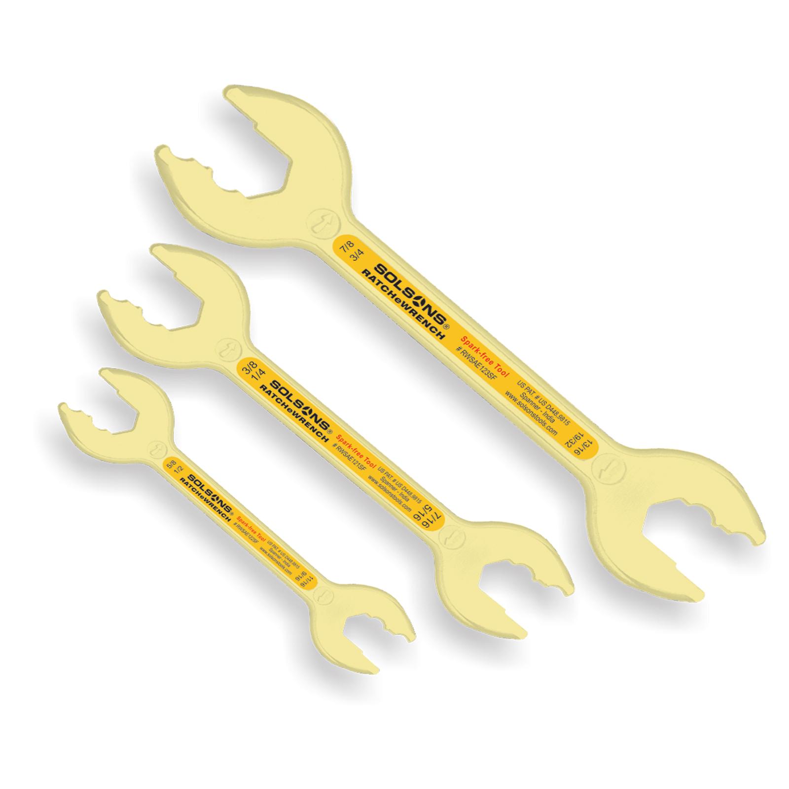 Open Ended Ratcheting Spark-Free Wrench Set (SAE)